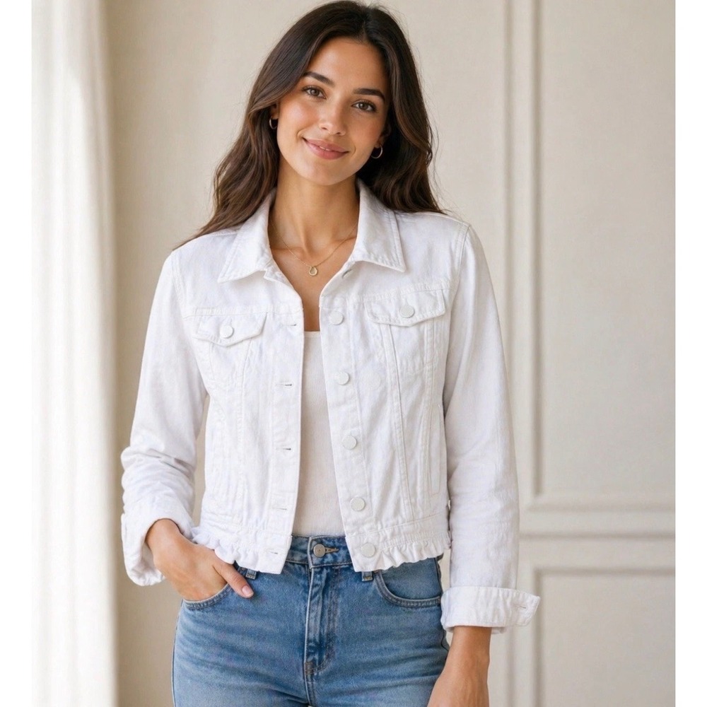 Elle White Jean Jacket